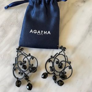 Agatha Paris Black Chandelier Earrings
